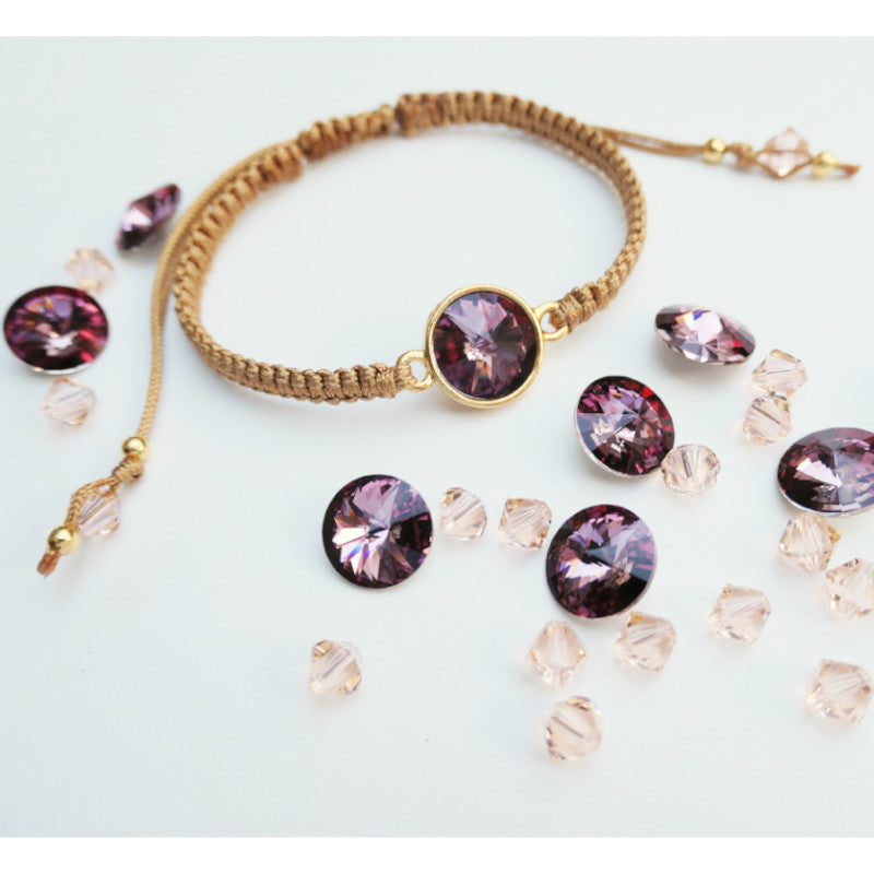 Armband mit Swarovski Kristallen  in Altrosa