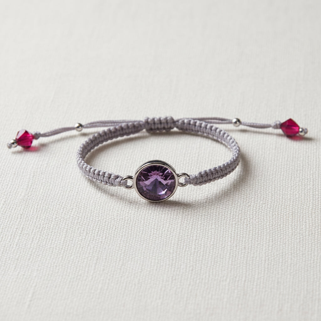 Armband mit Kristall in Violett