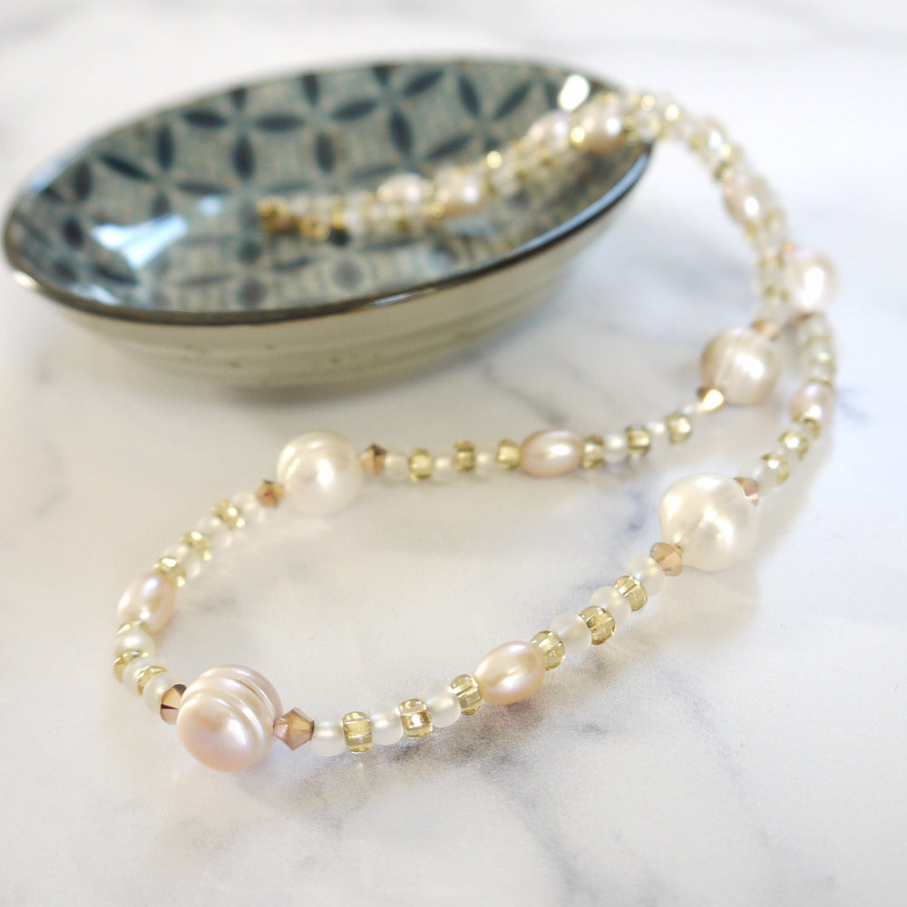 Zarte Perlenkette Brautschmuck