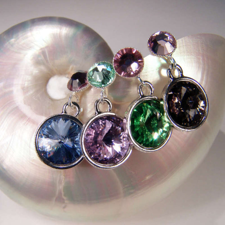 Ohrstecker mit Swarovski Kristallen in bunten Farben