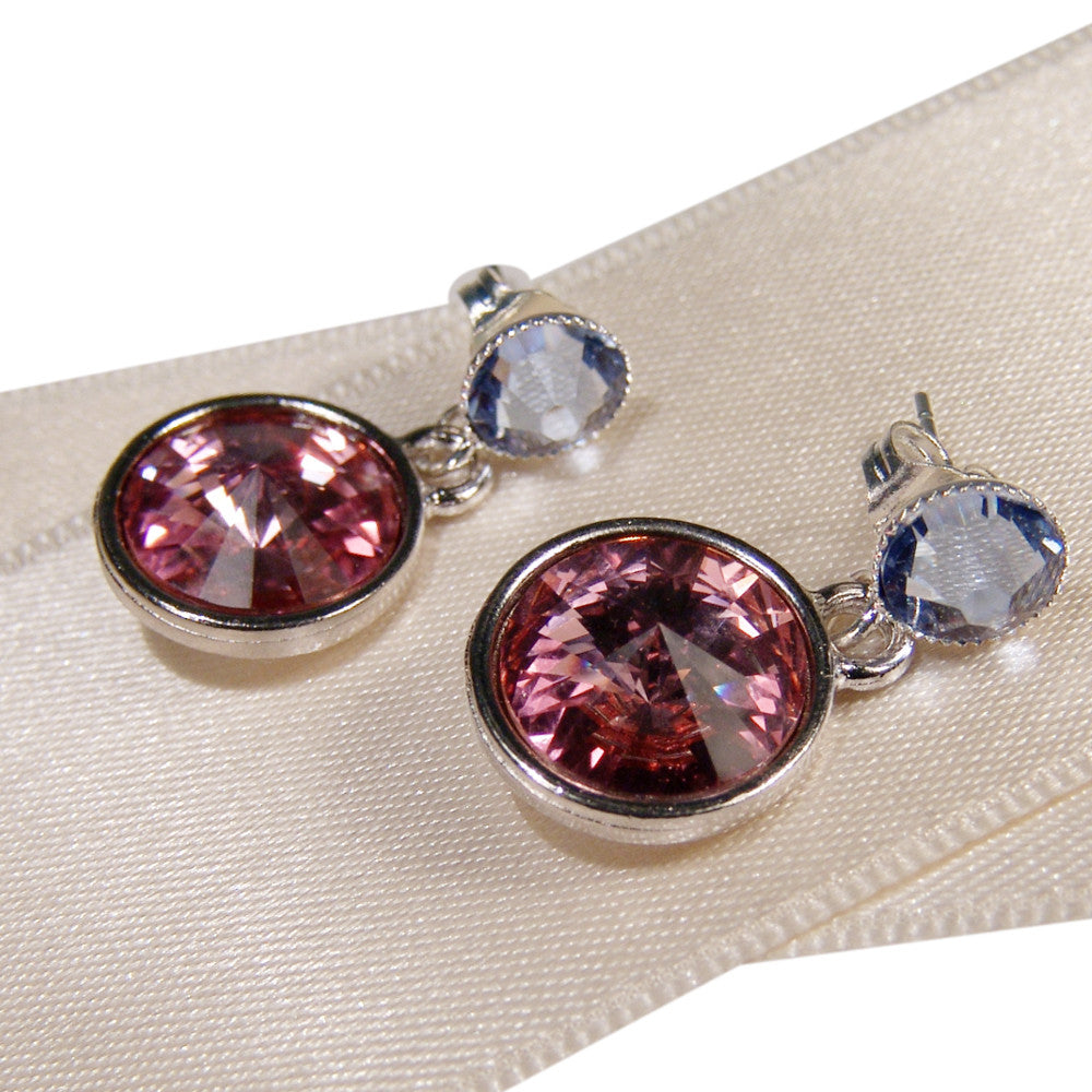 Ohrstecker Rosa und Blau, handgefertigt bei Perlotte Schmuck Tübingen