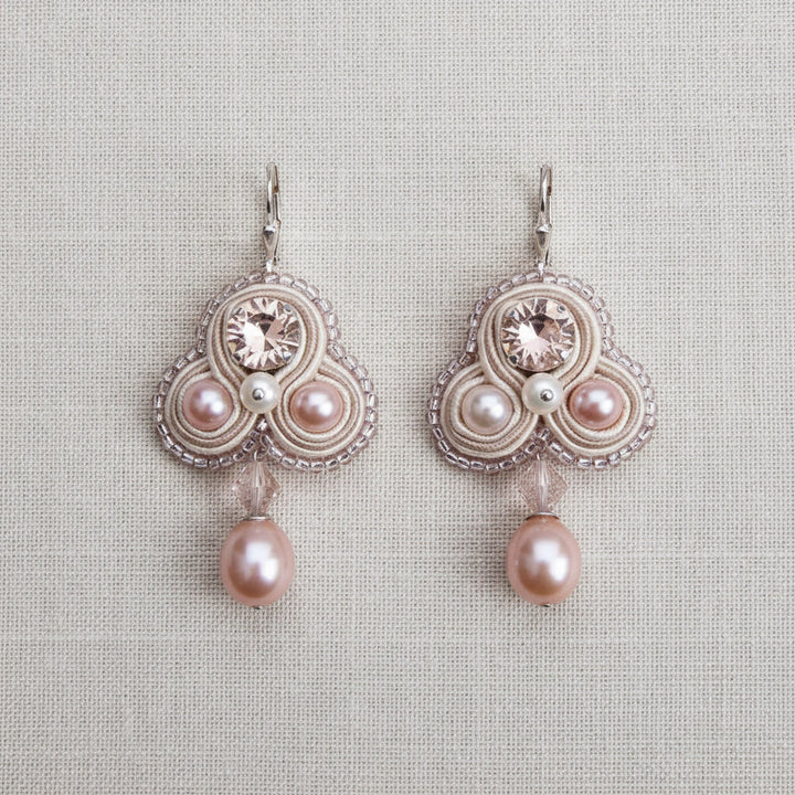O330-Soutache Ohrringe Creme