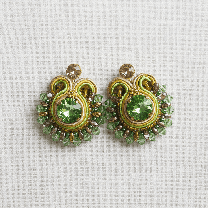 Runde Soutache Ohrringe Grün