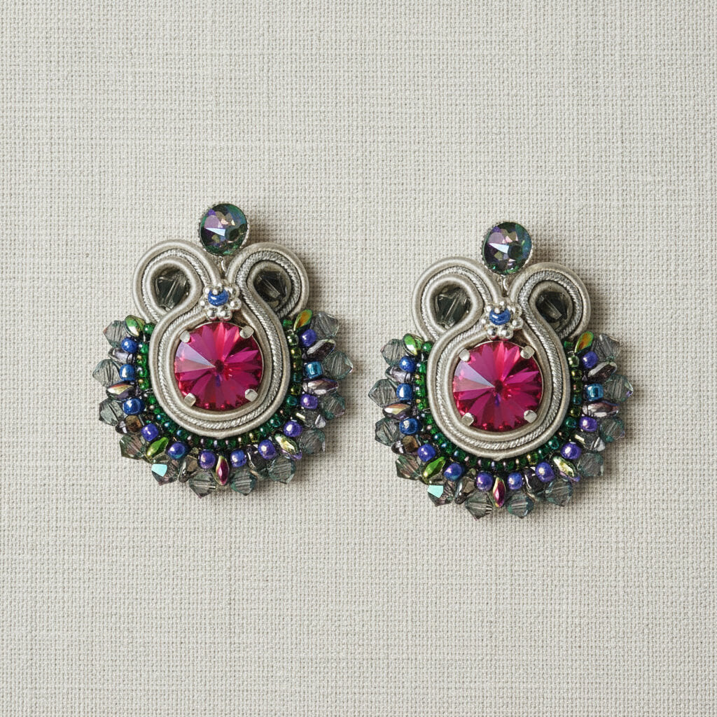 Bunte Soutache-Ohrringe