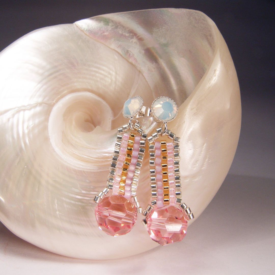 Ohrring-Peyote-Stil-Rosa