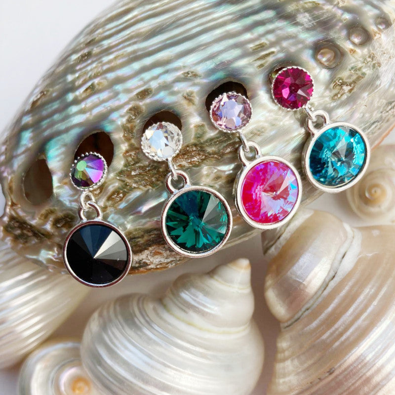 Ohrstecker mit bunten Swarovski Kristallen  mix