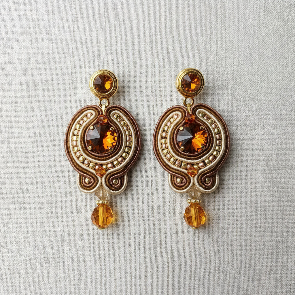 Braune Soutache Ohrringe