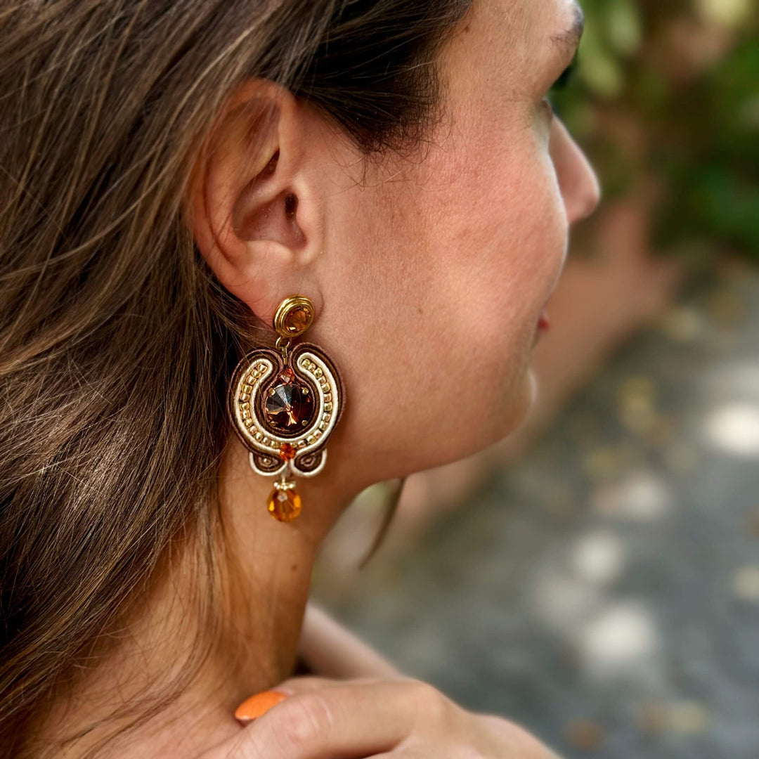 Soutache  Ohrringe in braun