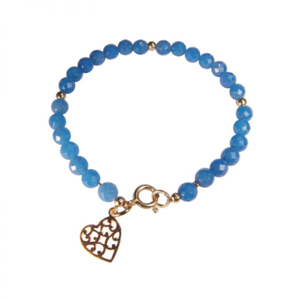 Blaues Edelstein-Armband mit Herz