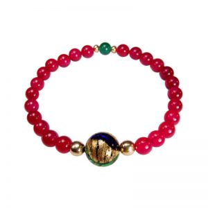 Armband mit Murano-Perle und rotem Achat