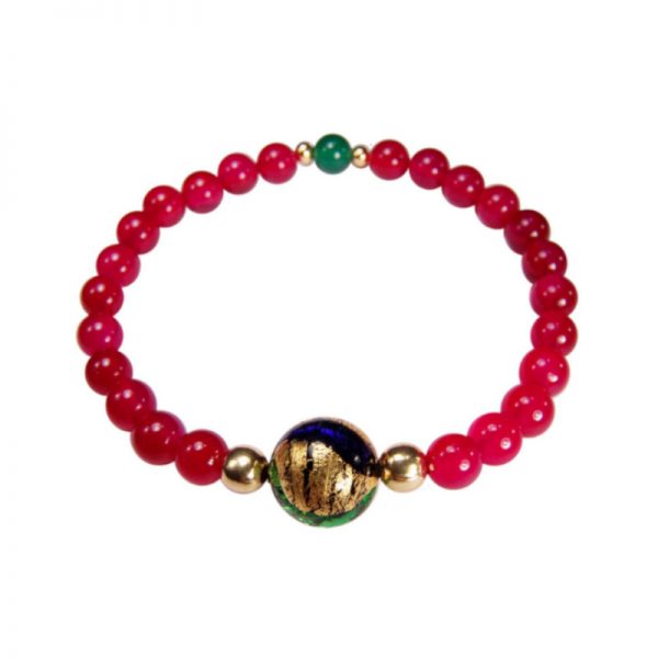 Armband mit Murano-Perle und rotem Achat