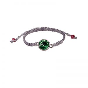 Armband mit Kristall in Grün-Rosa