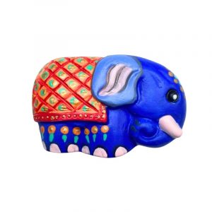 Kleiner Elefant von Hand bemalt - Dunkelblau- E02