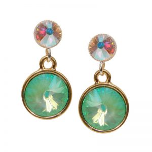 Kristall-Ohrringe Türkis-Opalschimmer