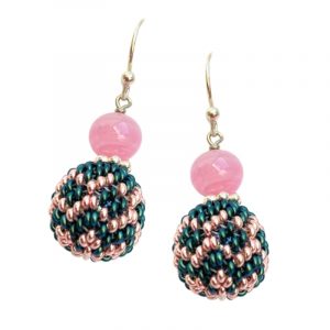 Ohrhänger kleine Perlenkugel Rosa